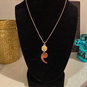 Stainless steel Rose Gold Semi Colon Necklace
